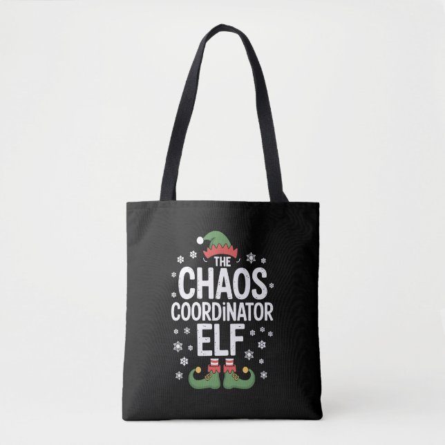 Jul Kaos Koordinator Tomte Xmas Familj  Tygkasse (Framsida)
