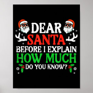 Jul Kära Tomte Hur Mycket Vet Du Xmas Kvinna Poster