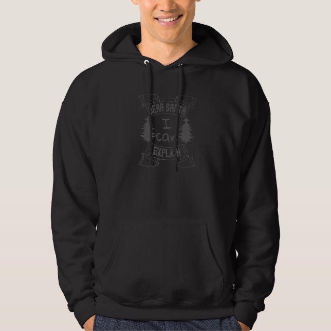 Jul kära tomte jag kan förklara hoodie (Framsida)