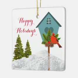Jul Kardinal i Snö Fågelälskare Ornament