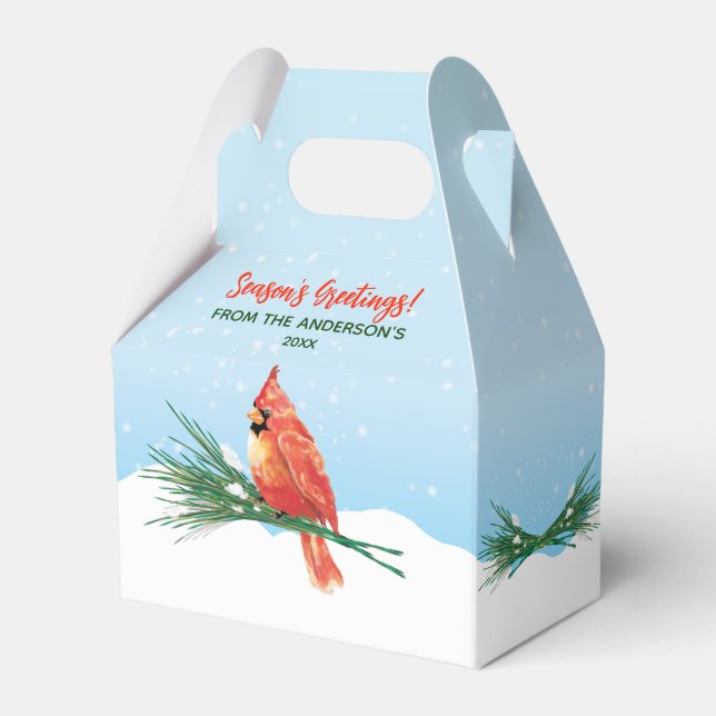 Jul Kardinal I Snö Semester Presentaskar (Framsidan Sidan)