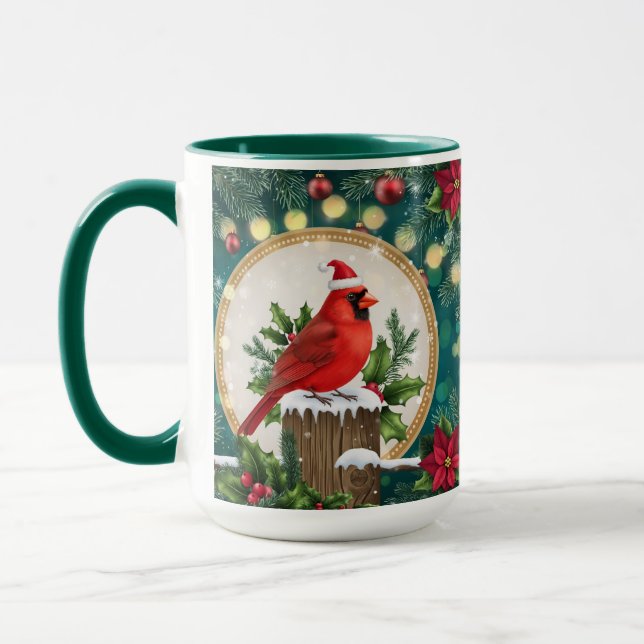Jul Kardinal Mugg | Röd Fågel Högtidlig Kaffe (Vänster)