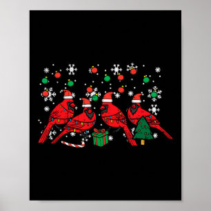 Jul Kardinalfåglar Tomte Söt Xmas Män Kvinnor Poster