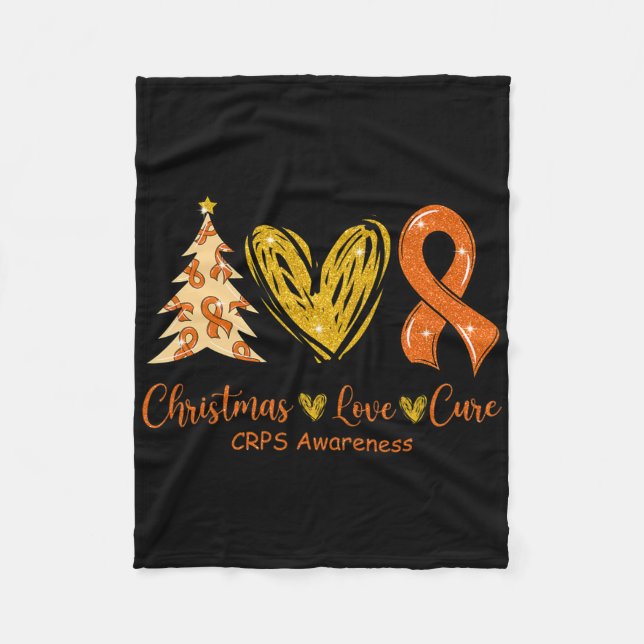 Jul Kärlek Cure Orange Ribbon Crps Awareness X Fleecefilt (Framsidan)