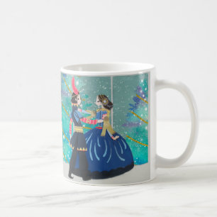 Jul Kärlek dansar par Glittering Träd Kaffemugg