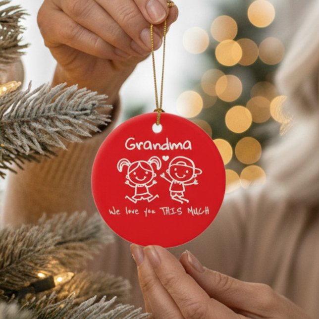 Jul Kärlek Du Mormor Rolig Grafisk Present Julgransprydnad Keramik (Skapare uppladdad)