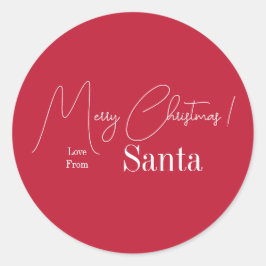 Jul Kärlek från Santa Modern Red Runt Klistermärke