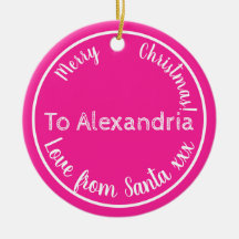 Jul Kärlek från Santa Personlig Shock rosa