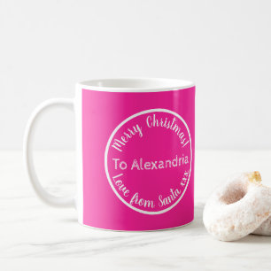 Jul Kärlek från Santa Personlig Shock rosa Kaffemugg