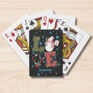 Jul Kärlek Nurse Cute Medical Snögubbe Namn Casinokort