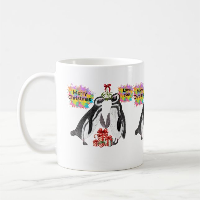 Jul Kärlek Penguin Kaffemugg (Vänster)