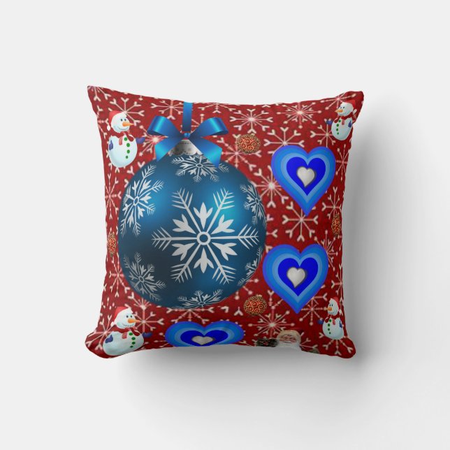 Jul Kast Kudd Snöman Kudde (Framsida)