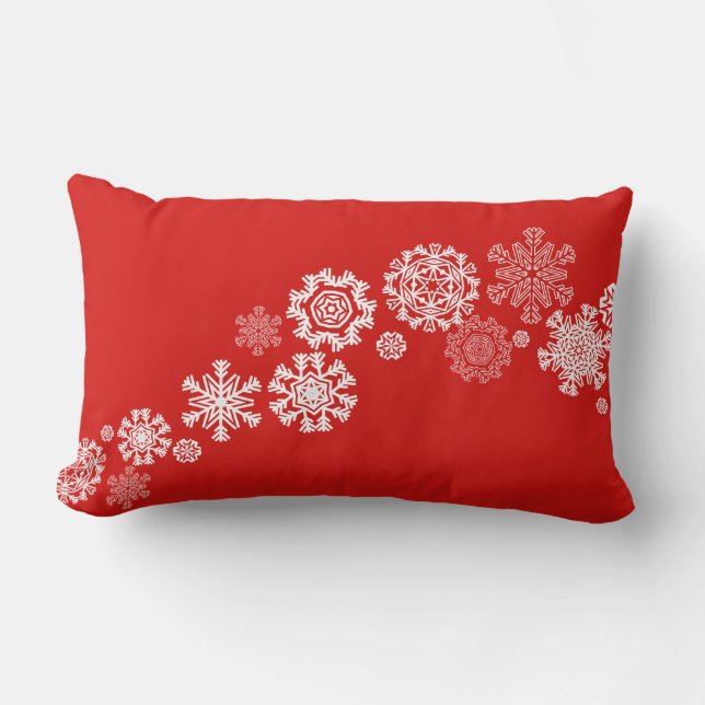 Jul Kastkudde-Snöflingor Lumbarkudde (Framsida)
