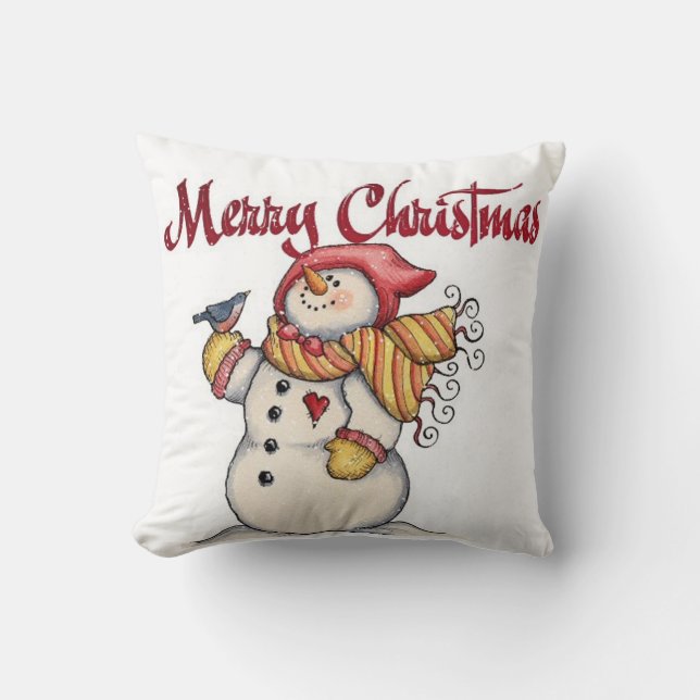 Jul Kastkudde/Snöman Kudde (Framsida)