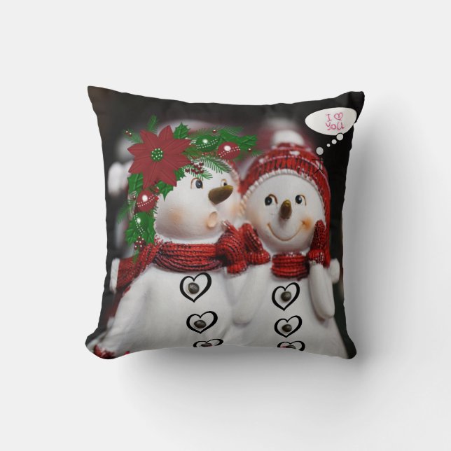 Jul Kastkudde Snöman Kudde (Framsida)