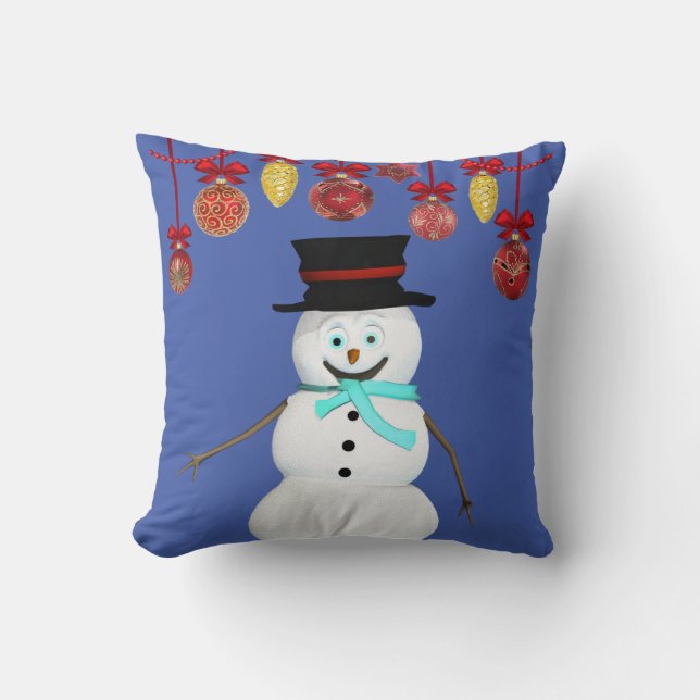 Jul Kastkudde Snöman Kudde (Framsida)