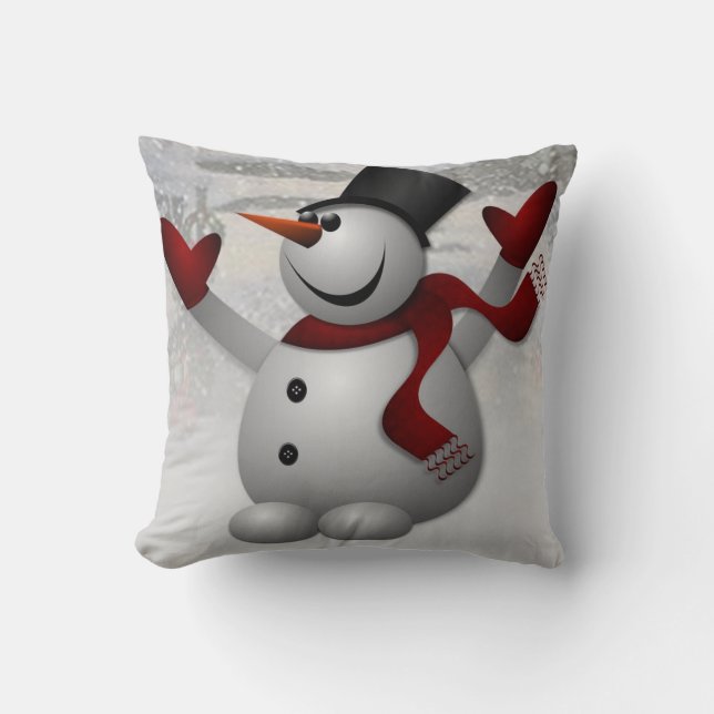 Jul Kastkudde Snöman Kudde (Framsida)