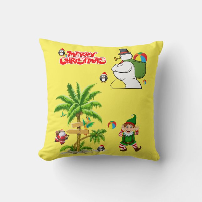 Jul Kastkudde, Sommar Strand Tomte Kudde (Framsida)