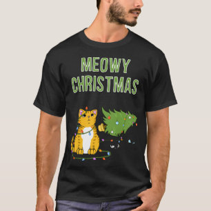 Jul Katt Orange Tiger Tabby julafton träd kattunge T Shirt