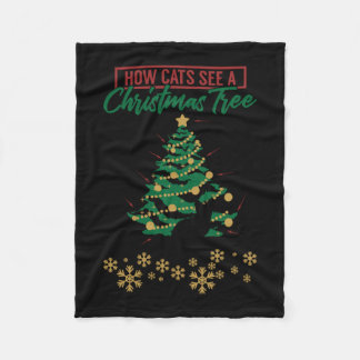 Jul: Katt Se Julgran Gift Idea Fleecefilt