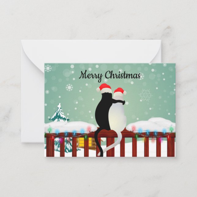 Jul: Kattjulkort Anteckningskort (Framsida)