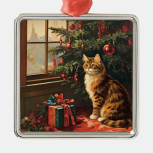 Jul Kattunge i fönstret Julgransprydnad Metall