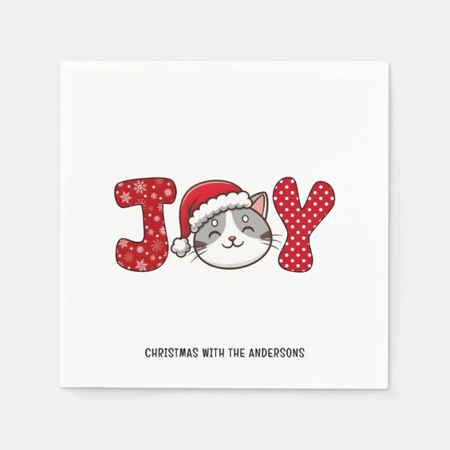 Jul Kattunge "JOY" Anpassningsbar Papper Pappersservett (Framsidan)