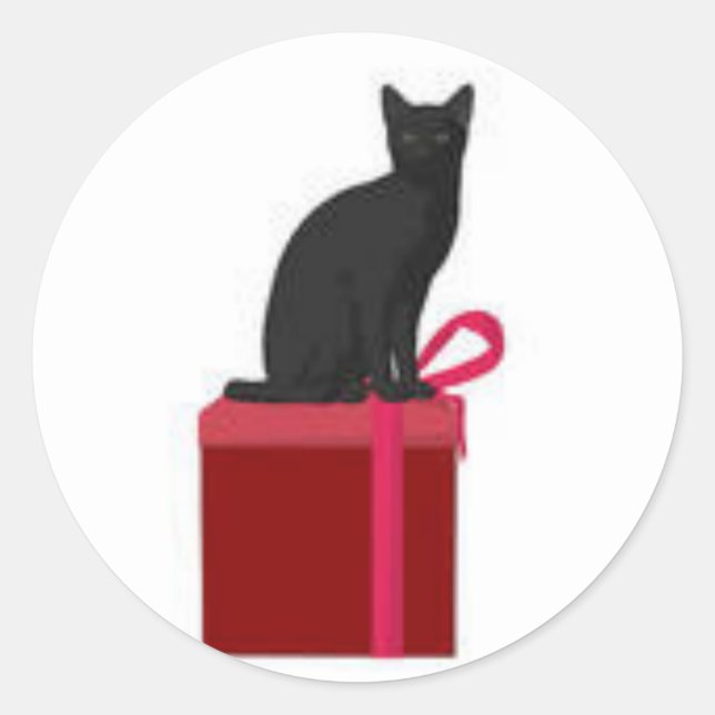 Jul Kattunge Runt Klistermärke (Framsida)