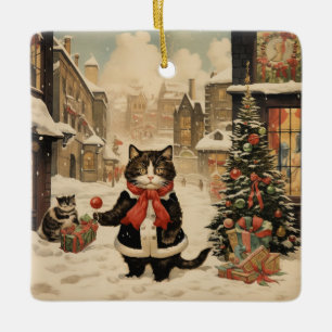 Jul Kattunge, Snowy Day Julgransprydnad Keramik