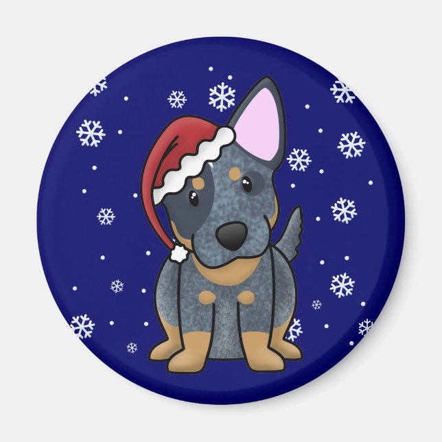 Jul Kawaii Blue Heeler Magnet (Framsidan)