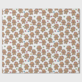 Jul Kawaii Pepparkaksgubbar Inpackningspapper Presentpapper