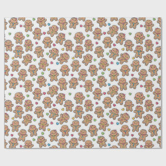 Jul Kawaii Pepparkaksgubbar Inpackningspapper Presentpapper