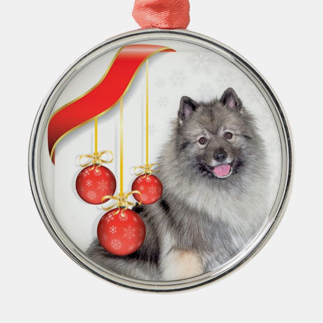 Jul Keeshond Julgransprydnad Metall (Framsidan)