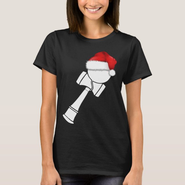 Jul Kendama med Santa Hat White T Shirt (Framsida)