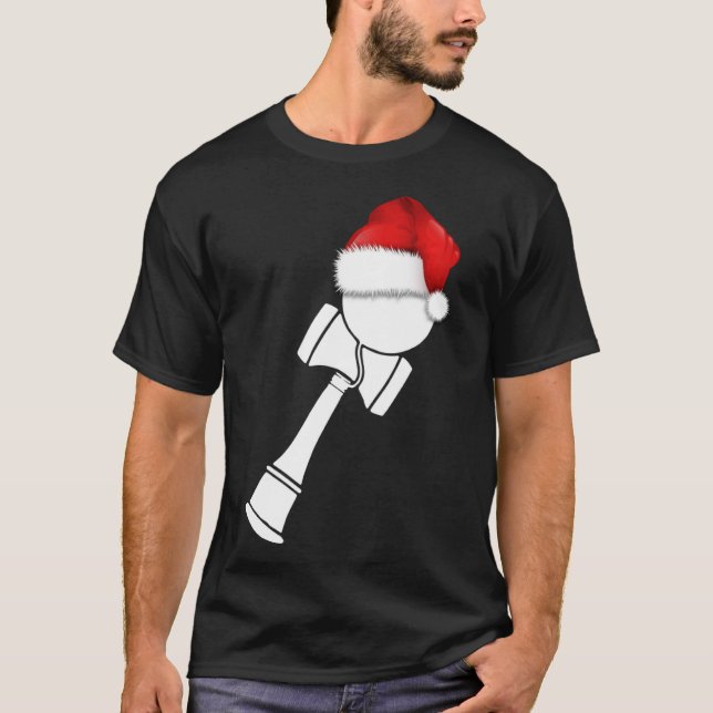 Jul Kendama med Santa Hat White T Shirt (Framsida)