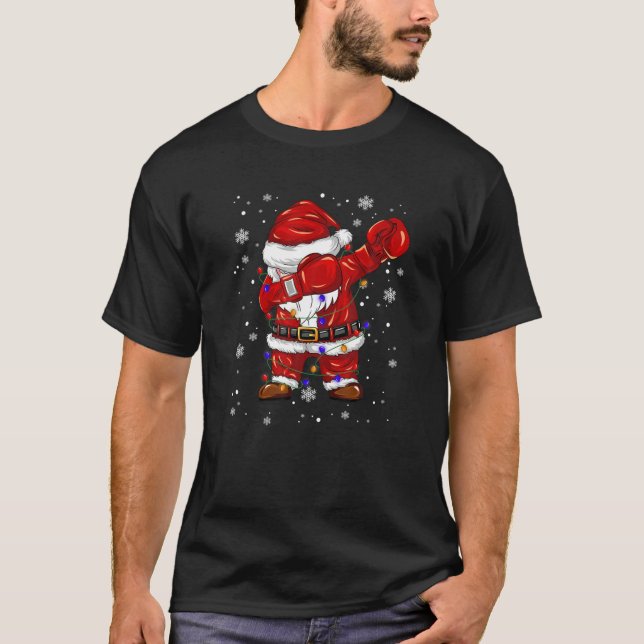 Jul Kickboxing Jultomten Merry Kick-Mas Me T Shirt (Framsida)