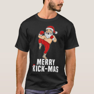 Jul Kickboxing Santa Merry Kickmas för Kickb T Shirt