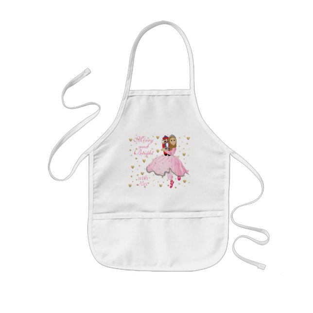 Jul Kid Length Apron Lt Brwn Hair Nutcracker Barnförkläde (Framsidan)