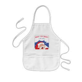 Jul Kid Length Apron Merry Santa Barnförkläde