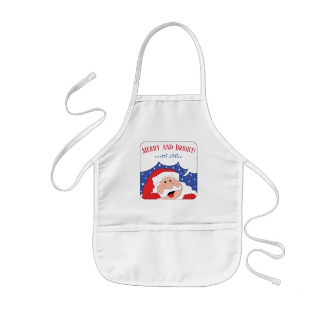 Jul Kid Length Apron Merry Santa Barnförkläde (Framsidan)
