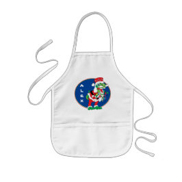 Jul Kids Apron TySANTAsaurus Rex/Ljus Barnförkläde