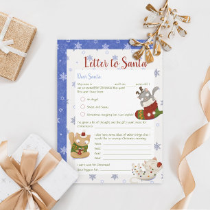 Jul Kids Brev till Santa Helgdag Card Inbjudningar