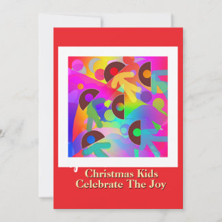 Jul Kids firar Joy Red Julkort