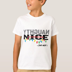 Jul Kids T-Shirt "NAUGHTY Välj NICE"