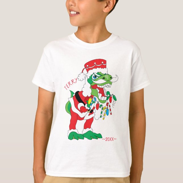 Jul Kids T-Shirt TySANTAsaurus Rex 2 (Framsida)