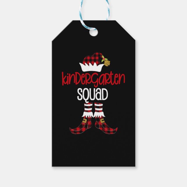 Jul Kindergarten Squad Elf Teacher Student B Presentetikett (Framsidan)