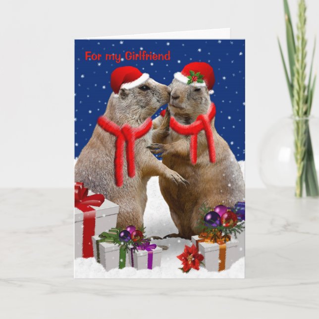 Jul Kiss Card GIRLFRIEND Helgkort (Framsida)