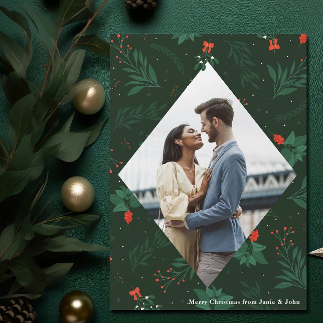 Jul Kiss Mistletoe par Photo Magnet Card (Skapare uppladdad)