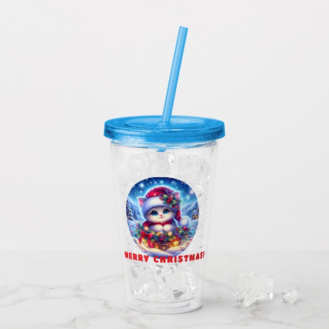 Jul Kitten Acrylic Tumbler Gift Take Away Mugg (Baksida Ice)