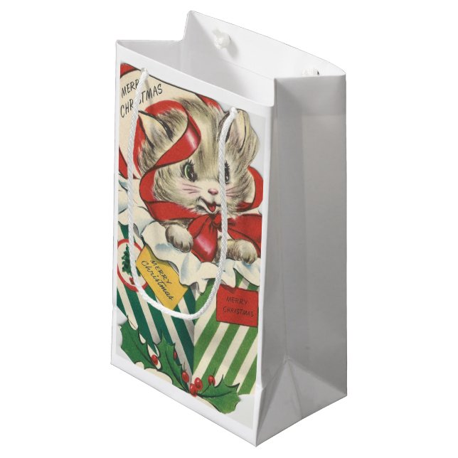 jul Kitten Gift Bag (Framsidan Vinklad)